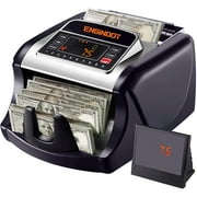 ENGiNDOT Money Counter Machine, Value Count, Dollar, Euro UV/MG/IR/DD Cash Counterfeit Detection Bill Counter with LCD Display, Add and Batch Modes with Portable Handle