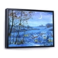 thumbnail image 2 of Designart Art Mural Cadre Flottant Village d'Hiver à Noël Cabane & Lodge, 2 of 4