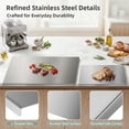 thumbnail image 5 of TJ POP Stainless Steel Cutting Board Set with Lip, 2 Pack 16" & 24" Metal Chopping Boards for Kitchen Countertop, Non-Slip Food Prep Boards for Meat & Vegetables, 5 of 8