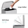 thumbnail image 5 of GMNIU 8 Gal Kitchen Trash Can, Tall Step Trash Can with Lid, Smooth Edge Garbage Bin for Home Office (Cement), 5 of 8