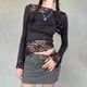 thumbnail image 5 of New Patchwork Top For Women Stylish Slim Hook Long Sleeves Crewneck T-Shirt, 5 of 8