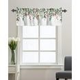 thumbnail image 2 of Rdsfhsp Christmas Cardinal Valance Kitchen Cafe Curtains,Berry Green Eucalyptus Leaves Rod Pocket Valances,White Short Curtain Window Valances for Bedroom Bathroom Living Room 54x18in, 2 of 5