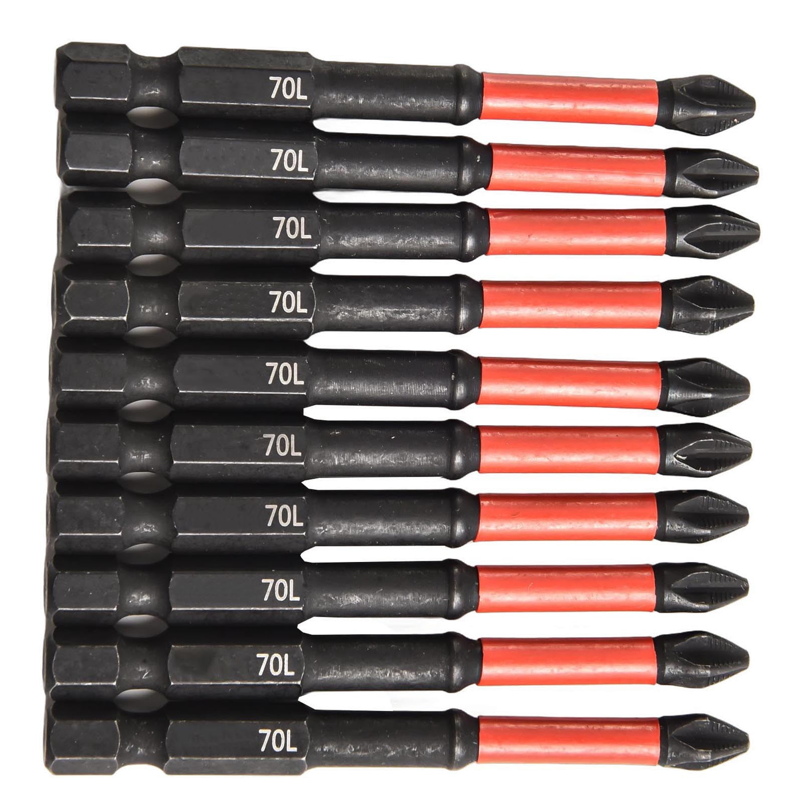 10Pcs Ph2 Magnetic Screwdriver Bit Set Anti-Slip Long Driver Drill Bits 1/4Inch Hex Shank Quick Change For Manual Screwdrivers 70Mm Fangkenuo