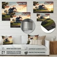 thumbnail image 4 of Designart "Farmhouse Sunset Burning Sky III" Farm Landscape Metal Art Living Room, 4 of 5