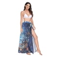 thumbnail image 2 of FORMRS Womens Long Sarong Beach Wrap Semi-Sheer Bikini Skirt Bathing Swimsuit Cover Up, Crystal Moon, 2 of 7
