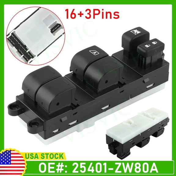 Front Left Master Power Window Control Switch 25401-ZW80A for Nissan Versa 09-12