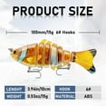 thumbnail image 2 of Fishing Lures Multi Jointed Fish Fishing Kits Slow Sinking Lifelike Swimbait Freshwater and Saltwater Crankbaits for Bass Trout Bass Lures, 2 of 7