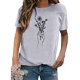 thumbnail image 2 of Pompotops T-shirt à Manches Courtes Imprimé Mode pour Femmes Blouse Décontractée Ample en Solde, 2 of 7