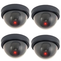 GJX Fake Security Camera, Dummy Security Camera CCTV Dome Surveillance with Flashing Red LED Light for Home Business Indoor Outdoor Pack of 1