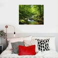 thumbnail image 4 of ARISTURING Canvas Print Wall Art River Through The Green Forest Nature Wilderness Photography Modern Art Rustic Scenic Colorful Multicolor for Living Room, Bedroom, Office - 20x16 inch, 4 of 4