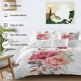 thumbnail image 3 of Watercolor Floral Bedding Duvet Cover Set King Size 4 Pieces Pink Flowers Soft Twill Plush Quilt Cover, Include 1 Duvet Cover 1 Flat Sheet And 2 Pillow, 3 of 7