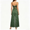 thumbnail image 4 of Vynhevius Women's Striped Print Cami Jumpsuit V Neck High Waist Wide Leg Pockets One Piece, 4 of 7