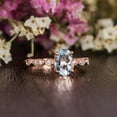 thumbnail image 6 of HeartsAndYou 2ct Natural Aquamarine Diamond Milgrain Accent Solitaire Ring 14k REAL Rose Gold, 6 of 9