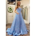 thumbnail image 3 of Miao Duo Sky Blue Sparkly Sequin Prom Dresses for Women 2025 Spaghetti Strap Long A Line Square Neck Formal Party Gown with Pockets12, 3 of 7