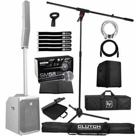 Electro-Voice Evolve 50 White Column PA System with Microphone Package