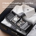 thumbnail image 4 of Casegrace 2-Slot Double-Door Watch Storage Box, Side Hidden Drawer for Rings, Earrings, Men Gift Organizer Case for Watch & Jewelry, 4 of 11