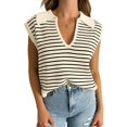 thumbnail image 1 of MKLEKYY Robe Pull Noire pour Femmes Pulls d'Été pour Femmes Col en V Manches Courtes Hauts Sans Manches Vêtements de Printemps, 1 of 1