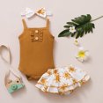 thumbnail image 2 of Vedolay Short Set For Girl Casual Summer Girl's 2 Piece Outfits Floral Print Top and Shorts Set,Brown 9-12 Months, 2 of 4