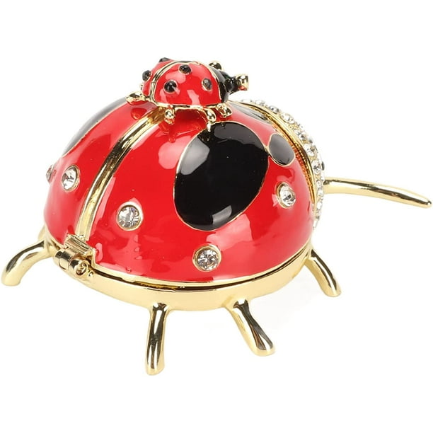 Hongchun Ladybug Trinket Box, Faberge Egg Trinket Box Hinged Hand ...
