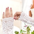 thumbnail image 3 of YooGuoGuo Women's Short Lace Half Finger Lace Sunscreen Gloves Open Finger Etiquette Wedding Decoration Gloves, 3 of 9