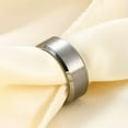 thumbnail image 2 of 4mm/6mm/8mm Tungsten Steel Wedding Band Men Womens Silver Brushed Ring Size 5-12, 2 of 9