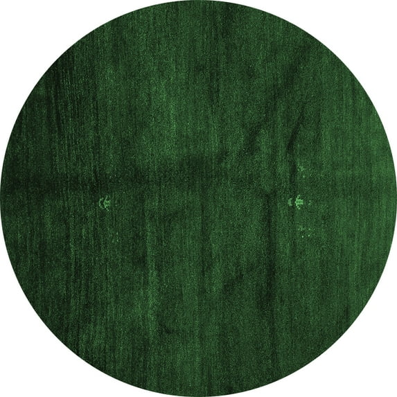 Ahgly Company Indoor Round Abstract Emerald Green Contemporary Area Rugs, 8' Round