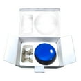 thumbnail image 2 of Amlong Crystal Blue 4.2 in. (110mm) Crystal Ball with Dolphin Stand, 2 of 2