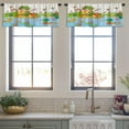 thumbnail image 3 of LALILO Kitchen Curtain Valance Boy Rock And Fish Cartoon With Rod Pocket Window Curtain 52"x 18" Set of 2, 3 of 5