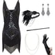 thumbnail image 3 of Vestido estilo flapper de los años 20 con cuello en V para mujer, vestido rugiente de los años 20, gran Gatsby para fiesta, 3 of 5