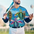 thumbnail image 6 of Balery Little Sea Turtles Baseball Jersey for Men Casual Button Down Shirts Short Sleeve Active Team Sports Uniform-X-Large, 6 of 9
