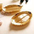 thumbnail image 4 of Baratija De Plumas Doradas De Cerámica, Plato De Exhibición De Tono Dorado De Estilo Antiguo, Bandeja De Tocador, Soporte De Anillo, Placa De Almacenamiento De Joyería Methold HA039202-00, 4 of 6