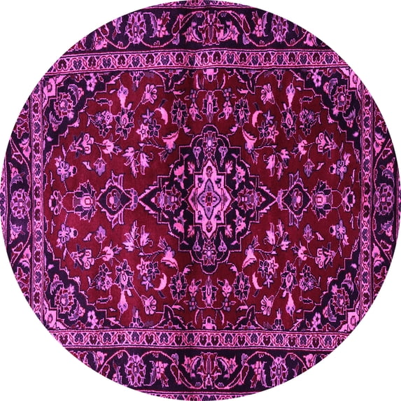Ahgly Company Indoor Round Persian Pink Traditional Area Rugs, 5' Round