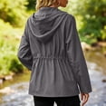 thumbnail image 5 of Xdegoge Womens Utility Anorak Jacket Zip Up Lightweight Coat Drawstring Waist Safari Outerwear with Flap Pockets for Hiking Casual Spring, 5 of 6