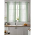 thumbnail image 2 of Sage Green Ombre Tier Curtains 45 Inch Length,Sheer Curtains for Bedroom Living Room Window Sage Green White Gradient Modern Rod Pocket Drapes Kitchen Curtains Small Half Window 27.5"x45" 2 Panels, 2 of 7