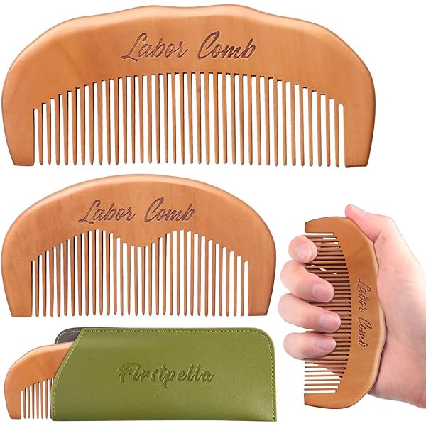 wonim44 2Pcs Birthing Comb for Women Labor,Wooden Birth Labor Comb for Labor and Delivery Essentials,Natural Wood Combs for Labor Pain Relief,Labor Combs for Pregnant Women Pregnancy Contraction Moms