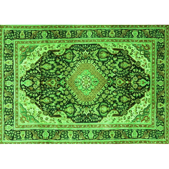 Ahgly Company Indoor Rectangle Persian Green Traditional Area Rugs, 8' x 12'