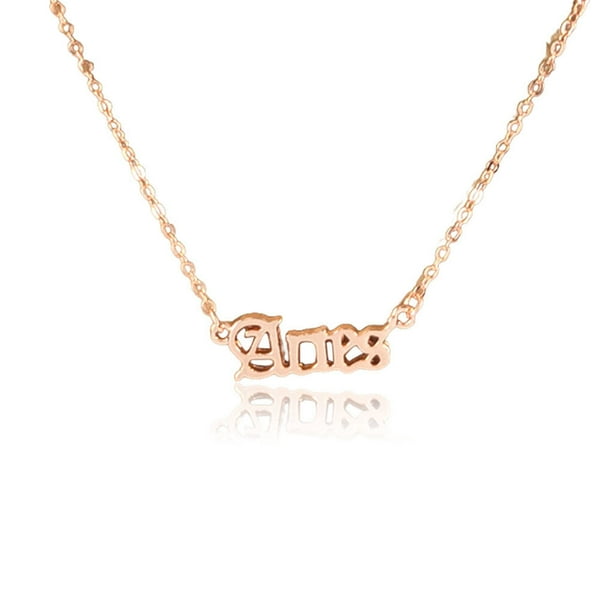 Collar de Amistad Sonducket Letra Inglesa Oro Rosa Signo del Zodiaco