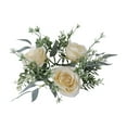 thumbnail image 2 of 10 Inch Floral Candle Ring Centerpiece with Blue Artificial Roses, for Wedding, Valentine's Day, and Dining Table Decor Yellow, 2 of 6
