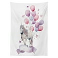 thumbnail image 3 of Ambesonne Carnival Tablecloth Rectangular Table Cover, Unicorn and Balloons Stars, 60"x84", Multicolor, 3 of 4