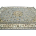 thumbnail image 6 of Light Blue Floral 9X12 Indo-Nain Oriental Rug, 6 of 11