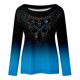 thumbnail image 4 of Moda mujer Casual impresión cuello redondo manga larga suelta camiseta otoño blusa pulóver Tops Pompotops  FGAJ6174, 4 of 5