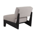 thumbnail image 3 of Benjara Cid Joy 30" Accent Chair- Low Profile- Light Gray Velvet- Wood Frame, 3 of 6