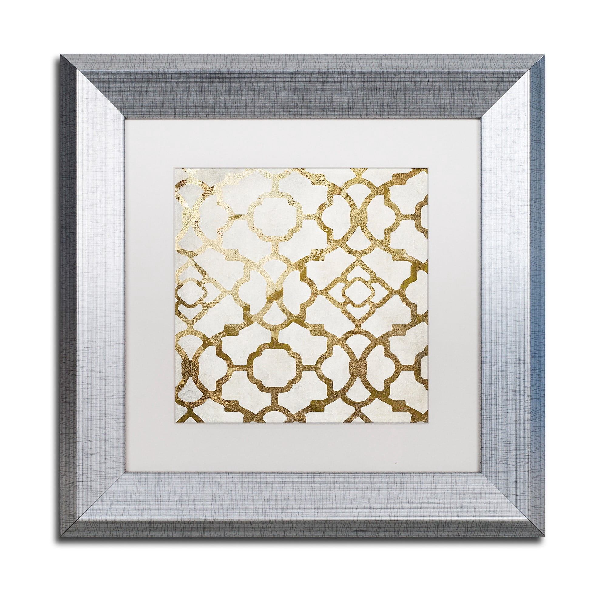 Trademark Fine Art "Moroccan Gold II" Canvas Art by Color Bakery, White Matte, Silver Frame