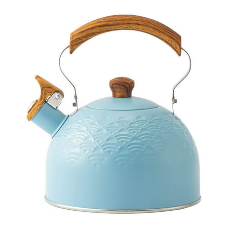 

Wrcnote Teakettle Stove Top Tea Kettle With Handle 2.5L Portable Whistling Teapot Whistle Practical Large Capacity Foldable Fast Heating Sky Blue