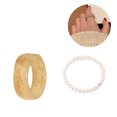 thumbnail image 3 of 2PCS Girls Finger Ring Creative Simple Fake Peal Knuckle Ring Wide Chunky Ring, 3 of 10