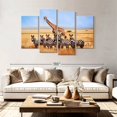thumbnail image 2 of Elephant Stock African Zebras And Giraffe Wall Art - Horizontal Multi Panel Canvas - Living Room Wall Decor - Animal Multi Panel - Orange And Brown Decor - 84" x 54", 2 of 4