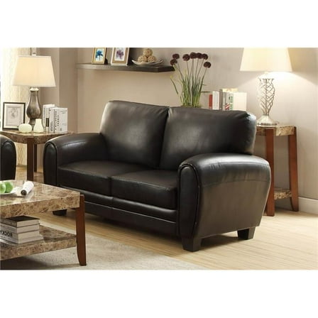Home Elegance  Rubin Love Seat - Black - 37in. H x 36in. W x 63in. L