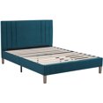 thumbnail image 2 of Classic Brands Chicago Tufted Upholstery Platform Bed Frame, Full, Teal, 2 of 11