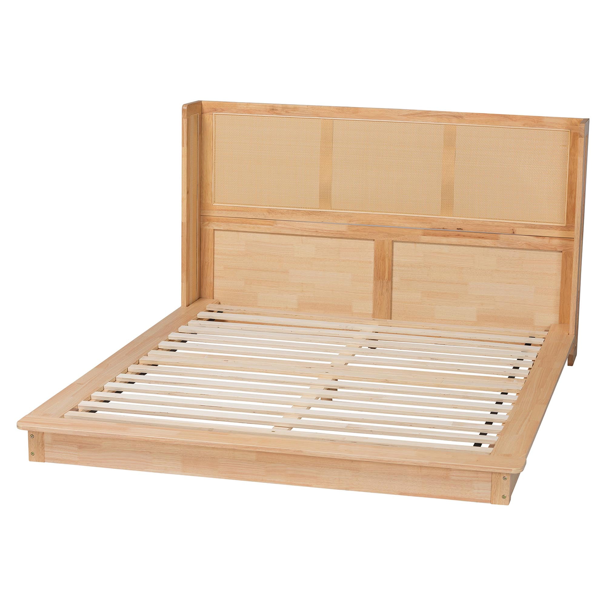 Baxton Studio Glennis Japandi Platform Bed, Queen, Natural Brown