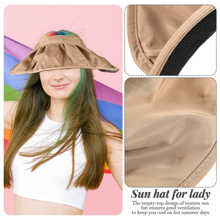 Foldable Dual Purpose Headband Stylish Headbands for Women Ladies Sun Hats  Visor Clip Sunscreen Vinyl Women's 